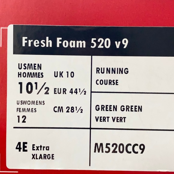 New Balance Fresh Foam 520 V9 Running Shoes Men\'s Sz 10.5 4E Wide Green M520CC9 main image 8